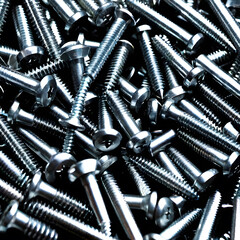 loose steel metallic screws, ai-generatet