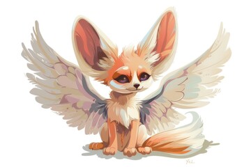 Obraz premium A unique illustration of a fox with wings, perfect for fantasy themes