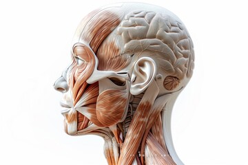 Detailed view of the muscles in the head and neck region