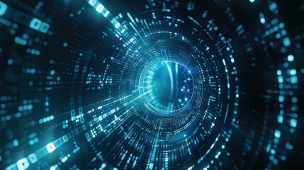 binary tunnel background , Technology concept. High Tech Background