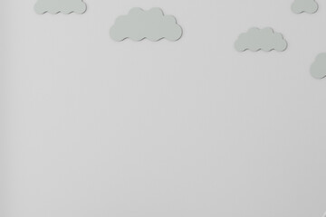 Interior background, kids wall mockup, 3d render