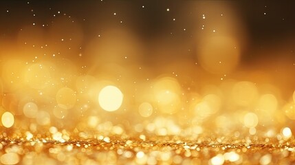 Abstract golden dots bubbles bokeh background. Christmas and New Year concept.