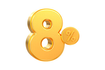 3d sales discount Number 8 percentage price tag for discount sale promotion concept by 3d render
