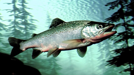 Arctic Char: The Hardy Fish That Thrive in Cold Waters - Visualize a scene where Arctic char swim in the frigid waters, their silver scales glinting in the sunlight as they feed and spawn in the icy d