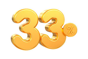 3d sales discount Number 33 percentage price tag for discount sale promotion concept by 3d render
