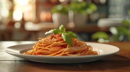 Gourmet Italian Cuisine - Realistic Plate of Pasta in HD 8K Quality for Food Photography Enthusiasts