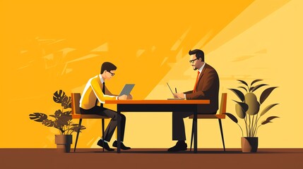 mentor flat design side view tutoring theme animation Complementary Color Scheme