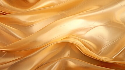Fototapeta premium golden satin fabric background close up.