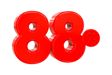 3d sales discount Number 88 percentage price tag for discount sale promotion concept by 3d render
