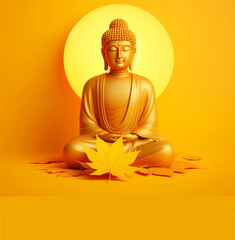 happy buddha purnima, vesak day, religious background vector illustration Generative AI