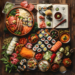 Global Gastronomy: A Photogenic Display of Diverse International Recipes