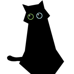 cat silhouette - bicolour- eyes