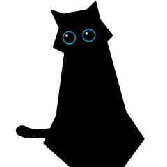 cat silhouette - blue eyes