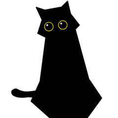 cat silhouette - yellow eyes