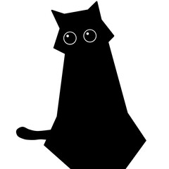 cat silhouette - blue eyes