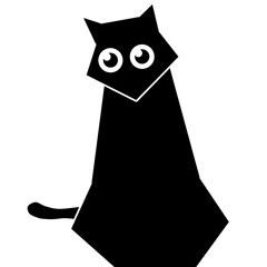 cat silhouette - white eyes