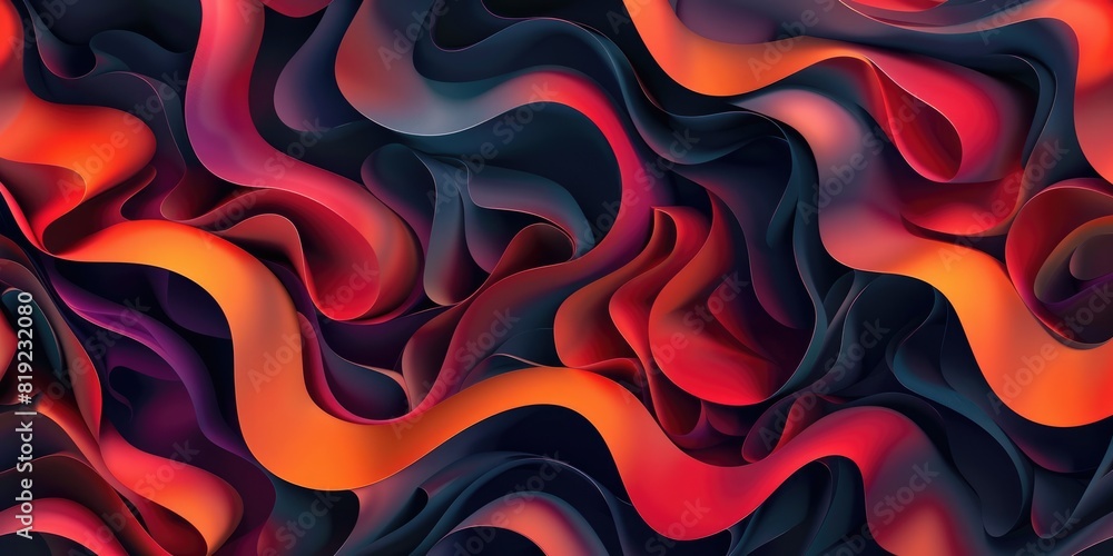 Poster a seamless pattern of colorful, abstract waves. aig51a.