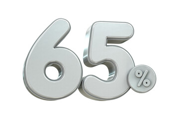 3d sales discount Number 65 percentage price tag for discount sale promotion concept by 3d render
