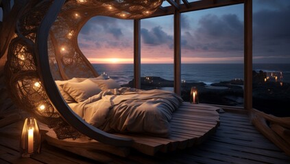 Seaside Haven Treehouse at Twilight