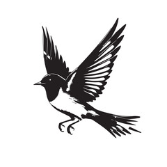 Obraz premium Swallow in cartoon, doodle style. Image for t-shirt, web, mobile apps and ui. Isolated 2d vector illustration in logo, icon, sketch style, Eps 10. AI Generative