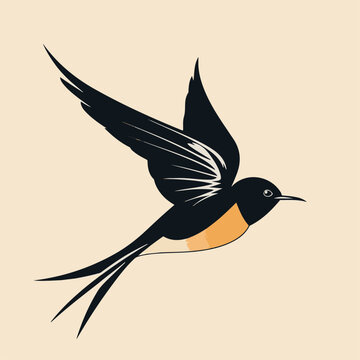 recommend clip art: Swallow in cartoon, doodle style. Image for t-shirt, web, mobile apps and ui. Isolated 2d vector illustration in logo, icon, sketch style, Eps 10. AI Generative