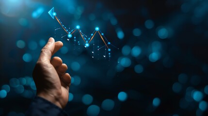 Fototapeta premium Technology and business growth with virtual graph symbol