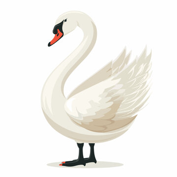recommend clip art: Swan in cartoon, doodle style. Image for t-shirt, web, mobile apps and ui. Isolated 2d vector illustration in logo, icon, sketch style, Eps 10. AI Generative