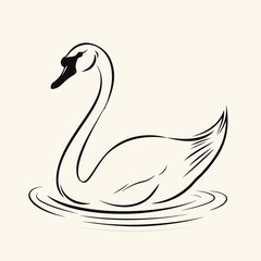 Swan in cartoon, doodle style. Image for t-shirt, web, mobile apps and ui. Isolated 2d vector illustration in logo, icon, sketch style, Eps 10. AI Generative