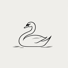 Fototapeta premium Swan in cartoon, doodle style. Image for t-shirt, web, mobile apps and ui. Isolated 2d vector illustration in logo, icon, sketch style, Eps 10. AI Generative