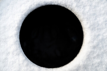 A Dark Hole in the Snow