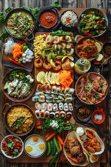 Global Gastronomy: A Photogenic Display of Diverse International Recipes