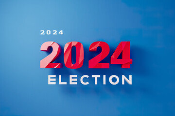 Obraz premium 2024 Election Red and White Text on Blue Background