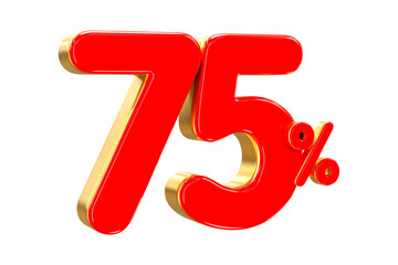 3d sales discount Number 75 percentage price tag for discount sale promotion concept by 3d render
