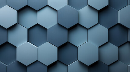 A blue wall with a pattern of hexagons