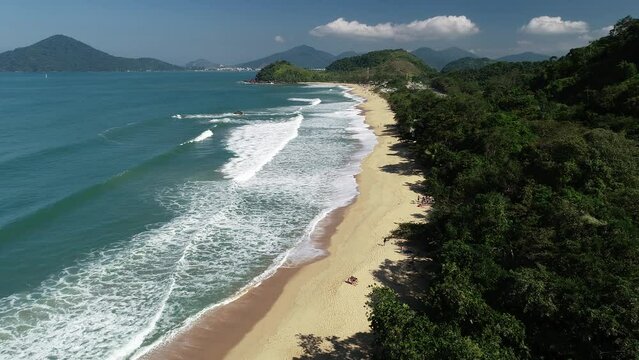 Aerial view of Vermelha Beach - Ubatuba, S&atilde;o Paulo, Brazil