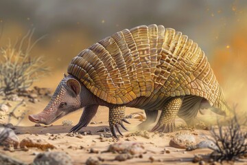 Obraz premium Close-up of a small animal in the dirt. Suitable for nature and wildlife themes