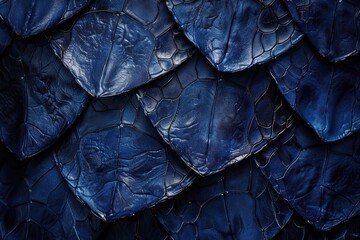 Detailed close up of blue leather texture, perfect for backgrounds and textures