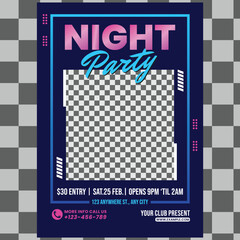 Night dance party design template party poster invitation club flyer party