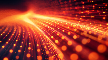 Fototapeta premium A bright orange line with many small dots in it