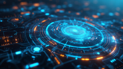 A blue background with many gears on it