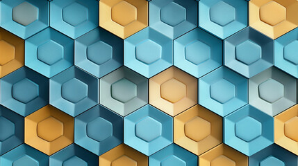 Obraz premium A blue background with a pattern of hexagons