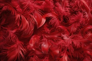 A close up of a bunch of red feathers. Suitable for various design projects