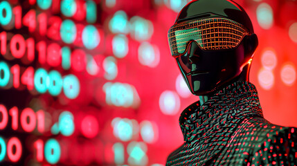 Digital Art Cyber Mannequin with Data