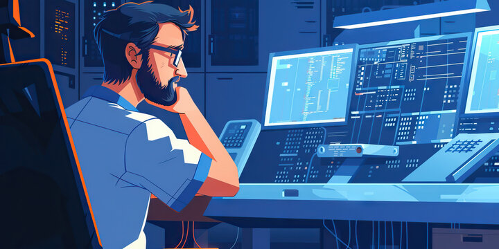 A Coding Enthusiast Gazes in Awe at Their Powerful Supercomputer