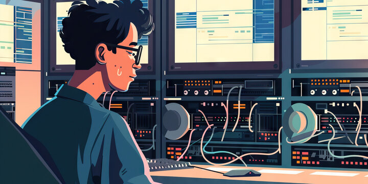 A Coding Enthusiast Gazes in Awe at Their Powerful Supercomputer