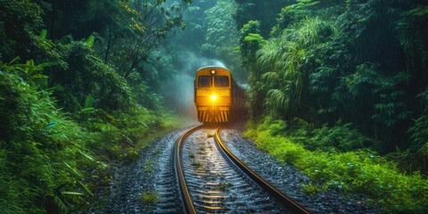 Rainy Jungle Train Adventure