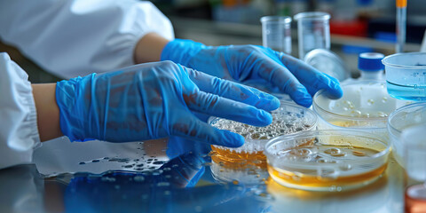 Rigorous Lab Technique: A Researcher Meticulously Cleans a Petri Dish to Ensure Precise Results
