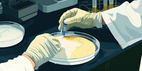 Rigorous Lab Technique: A Researcher Meticulously Cleans a Petri Dish to Ensure Precise Results