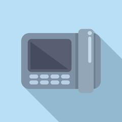 Retro 90s pager icon with a shadow, illustrating old communication technology