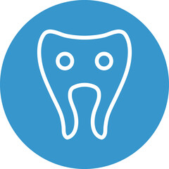 emoji tooth eye Flat Icon Design